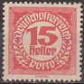 Austria 1920 Numeros 15 Rojo Scott J77. Austria 1920 Scott J77 Numbers. Subida por susofe